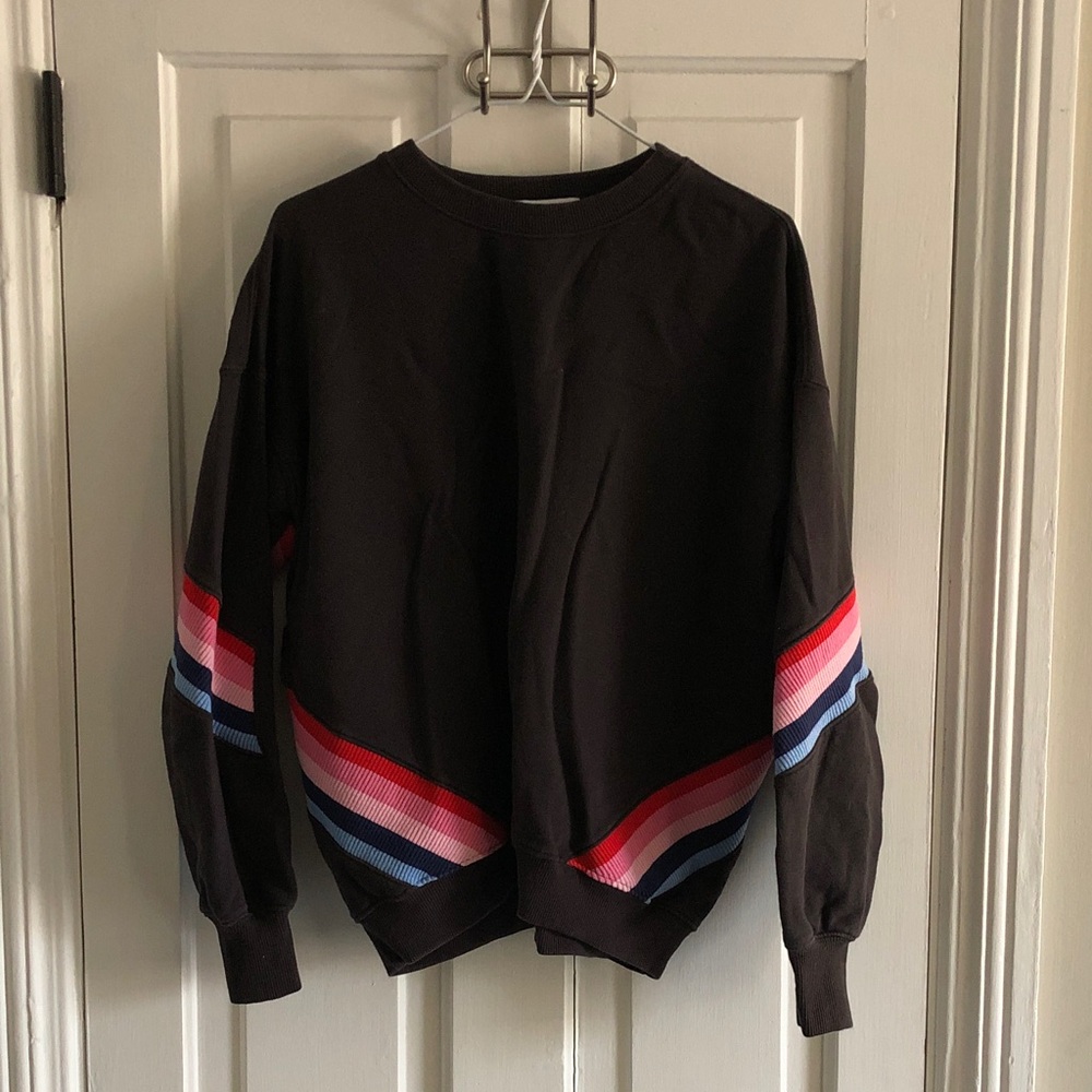 spiritual gangster old school striped sweatshirt